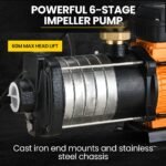 Protege Multi-stage Water Hi-pressure Pump with Auto-controller Home Garden Irrigation 6-Stage Electric - Image 5