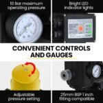 Protege Multi-stage Water Hi-pressure Pump with Auto-controller Home Garden Irrigation 6-Stage Electric - Image 10