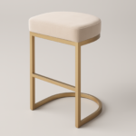 Interior Ave - Royale Light Taupe Velvet Kitchen Bar Stool - Image 4
