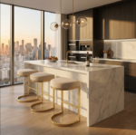 Interior Ave - Royale Light Taupe Velvet Kitchen Bar Stool - Image 2