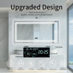 Interior Ave - 80 x 160cm Rectangle Frameless LED Bathroom Mirror – Bluetooth - Image 4