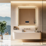 Interior Ave - 80 x 80cm Square Frameless LED Bathroom Mirror – Bluetooth - Image 2