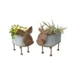 Set 2 Nested Cow Planters 45cm, 40cm - Image 2