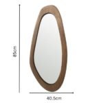 Mid Century Asymmetric Wood Framed Wall Mirror 40x85cm - Image 3