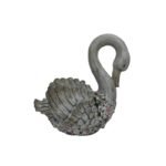 Swan + Flowers Planter w Hole + Plug 52cm - Image 2