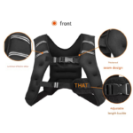 Black Gym Partner Weighted Vest - Adjustable & Reflective for Running, Training & Strength Building(8KG) - Image 2