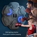 White 6-Target Sensor Smart Bluetooth Music Boxing Kit with Parent-Child Gloves - Electronic Wall Punch Pad, Drill-Free & Detachable, Screen Counter, USB Rechargeable - Image 3