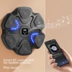 Black 6-Target Sensor Smart Bluetooth Music Boxing Kit with Parent-Child Gloves - Electronic Wall Punch Pad, Drill-Free & Detachable, Screen Counter, USB Rechargeable - Image 4