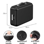 3-Layer Fireproof & Waterproof File Organizer Box(38x28x13CM) with Security Lock - EVA Muti-Functional Safety Briefcase for Certificates, Passports & Valuables - Image 5