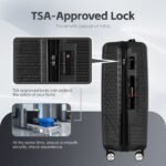 24" Digital Weighing Scale and USB Charging Port Lightweight Luggage Suitcase Silver Black - Image 5