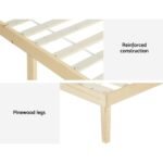 Artiss Bed Frame King Size Wooden Base Mattress Platform Timber Pine BRUNO - Image 6
