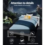 Artiss Bed Frame Single Size Wooden White LEXI - Image 3