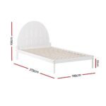 Artiss Bed Frame King Single Size Wooden White DALY - Image 2
