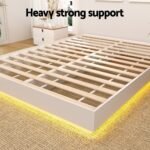 Artiss Double Bed Frame with 16Colour Led Light Wooden Platform Bed Base DAYGLOW - Image 6