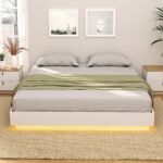 Artiss Double Bed Frame with 16Colour Led Light Wooden Platform Bed Base DAYGLOW - Image 7