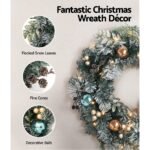 Jingle Jollys 2.7m Christmas Garland with Wreath Set LED Lights Snowy Xmas Decor - Image 5