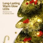 Jingle Jollys Christmas Tree 1.8M LED Xmas Tree Party Decorations Red Barries - Image 6