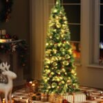 Jingle Jollys Christmas Tree 1.8M LED Xmas Tree Party Decorations Red Barries - Image 7