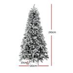 Jingle Jollys Christmas Tree 2.1m Snow Flocked LED Xmas Decoration 8 Light Modes - Image 2