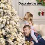 Jingle Jollys Christmas Tree 2.1m Snow Flocked LED Xmas Decoration 8 Light Modes - Image 4