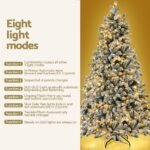 Jingle Jollys Christmas Tree 2.1m Snow Flocked LED Xmas Decoration 8 Light Modes - Image 5