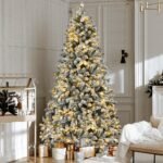Jingle Jollys Christmas Tree 2.1m Snow Flocked LED Xmas Decoration 8 Light Modes - Image 7