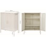Artiss Buffet Sideboard Metal Cabinet - SWEETHEART White - Image 2