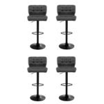 Artiss 4x Bar Stools Gas Lift Leather Padded Grey - Image 3