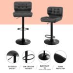 Artiss 4x Bar Stools Gas Lift Leather Padded Grey - Image 4