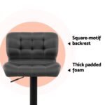 Artiss 4x Bar Stools Gas Lift Leather Padded Grey - Image 5