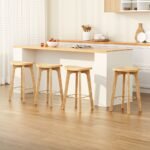 Artiss 4x Bar Stools Bamboo Rattan Stool Counter Chair Kitchen Barstools - Image 7