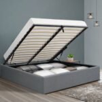 Artiss Bed Frame Double Size Gas Lift Base Grey TOKI - Image 7