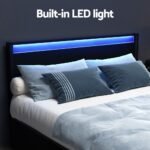 Artiss Bed Frame Queen Size LED with 4 Drawers Black DUNN - Image 5