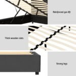 Artiss Bed Frame Queen Size Velvet Grey FION - Image 6