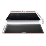 Devanti Electric Ceramic Cooktop 60cm Kitchen Cooker 4 Burner Hob Touch Control 5200W - Image 3
