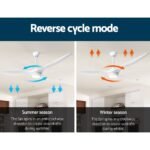 Devanti 52'' Ceiling Fan DC Motor w/Light w/Remote - White - Image 4