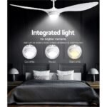 Devanti 52'' Ceiling Fan DC Motor w/Light w/Remote - White - Image 5
