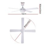 Devanti 52'' Ceiling Fan DC Motor w/Light w/Remote - White - Image 2