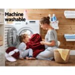 Giselle Electric Throw Rug Heated Blanket Fleece Red - Image 9