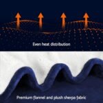 Giselle Electric Throw Rug Heated Blanket Washable Snuggle Flannel Winter Navy - Image 9