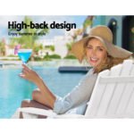 Gardeon 3PC Adirondack Outdoor Table and Chairs Wooden Beach Chair White - Image 11