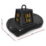 Everfit Vibration Machine Platform Vibrator Resistance Rope Home Fitness Black - Image 2