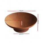 Grillz Fire Pit Bowl Cast Iron Rustic 70cm - Image 2