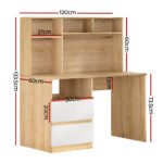 Artiss Computer Desk Office Study Desks Table Bookshelf Drawer - Image 2