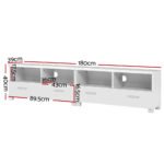 Artiss TV Cabinet Entertainment Unit 180cm White Eddie - Image 4