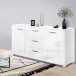 Artiss Buffet Sideboard High Gloss - White - Image 8