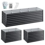 Green Fingers 2-in-1 Raised Garden Bed Kit, 240cm/120cm| 77cm Extra Deep Ergonomic Planter Box | Protect Your Back | Galvanised Steel Vegetable Flower Pot for Outdoor Garden | Includes Gloves & Pegs