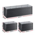 Green Fingers 2-in-1 Raised Garden Bed Kit, 240cm/120cm| 77cm Extra Deep Ergonomic Planter Box | Protect Your Back | Galvanised Steel Vegetable Flower Pot for Outdoor Garden | Includes Gloves & Pegs - Image 2