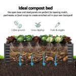 Green Fingers 2-in-1 Raised Garden Bed Kit, 240cm/120cm| 77cm Extra Deep Ergonomic Planter Box | Protect Your Back | Galvanised Steel Vegetable Flower Pot for Outdoor Garden | Includes Gloves & Pegs - Image 7