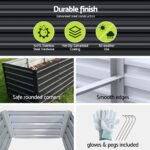 Green Fingers 2-in-1 Raised Garden Bed Kit, 240cm/120cm| 77cm Extra Deep Ergonomic Planter Box | Protect Your Back | Galvanised Steel Vegetable Flower Pot for Outdoor Garden | Includes Gloves & Pegs - Image 8